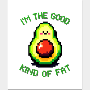 Pixelated Avocado: Retro 8-Bit Health Humor Posters and Art